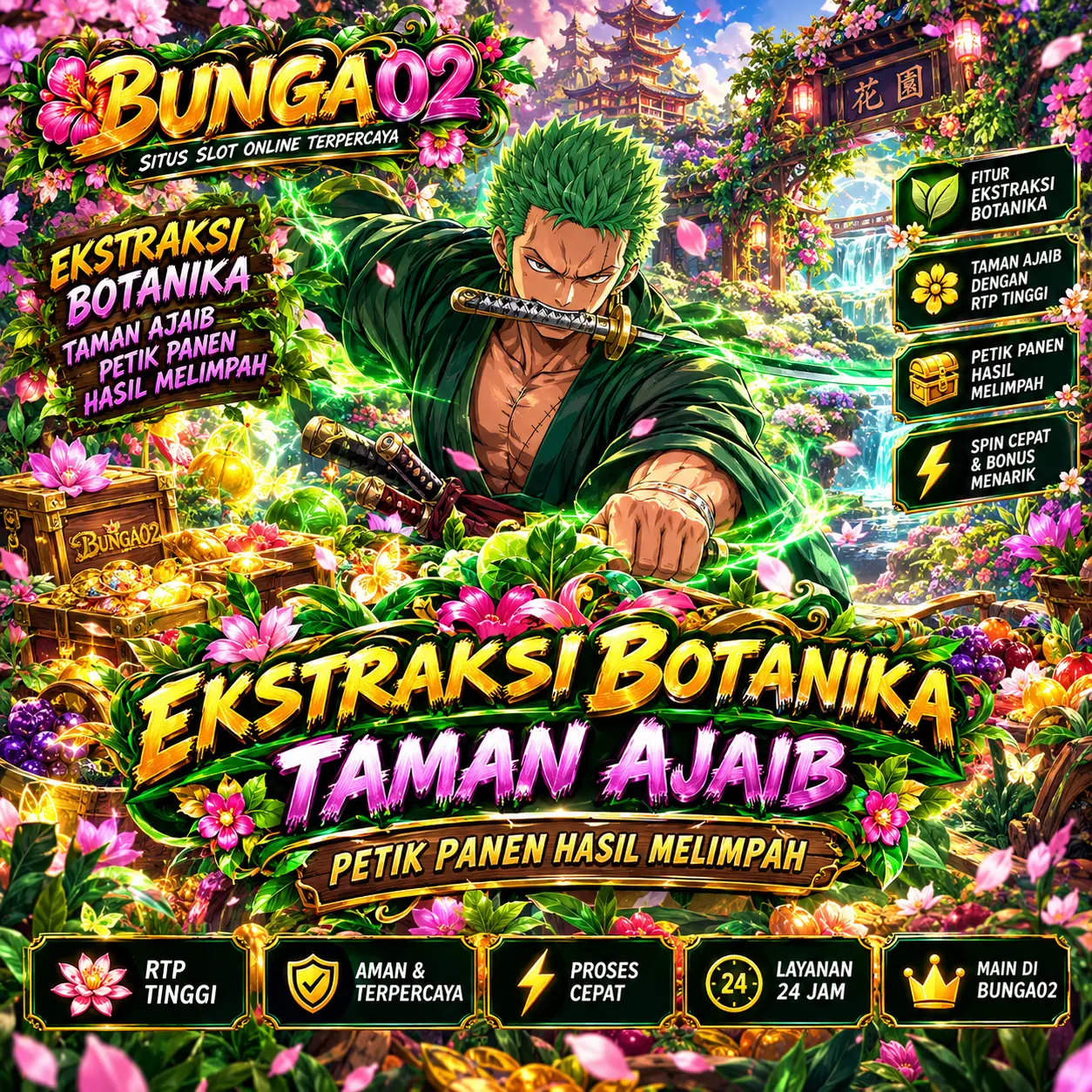 BUNGA02 发 Ekstraksi Botanika Taman Ajaib Petik Panen Hasil Melimpah
