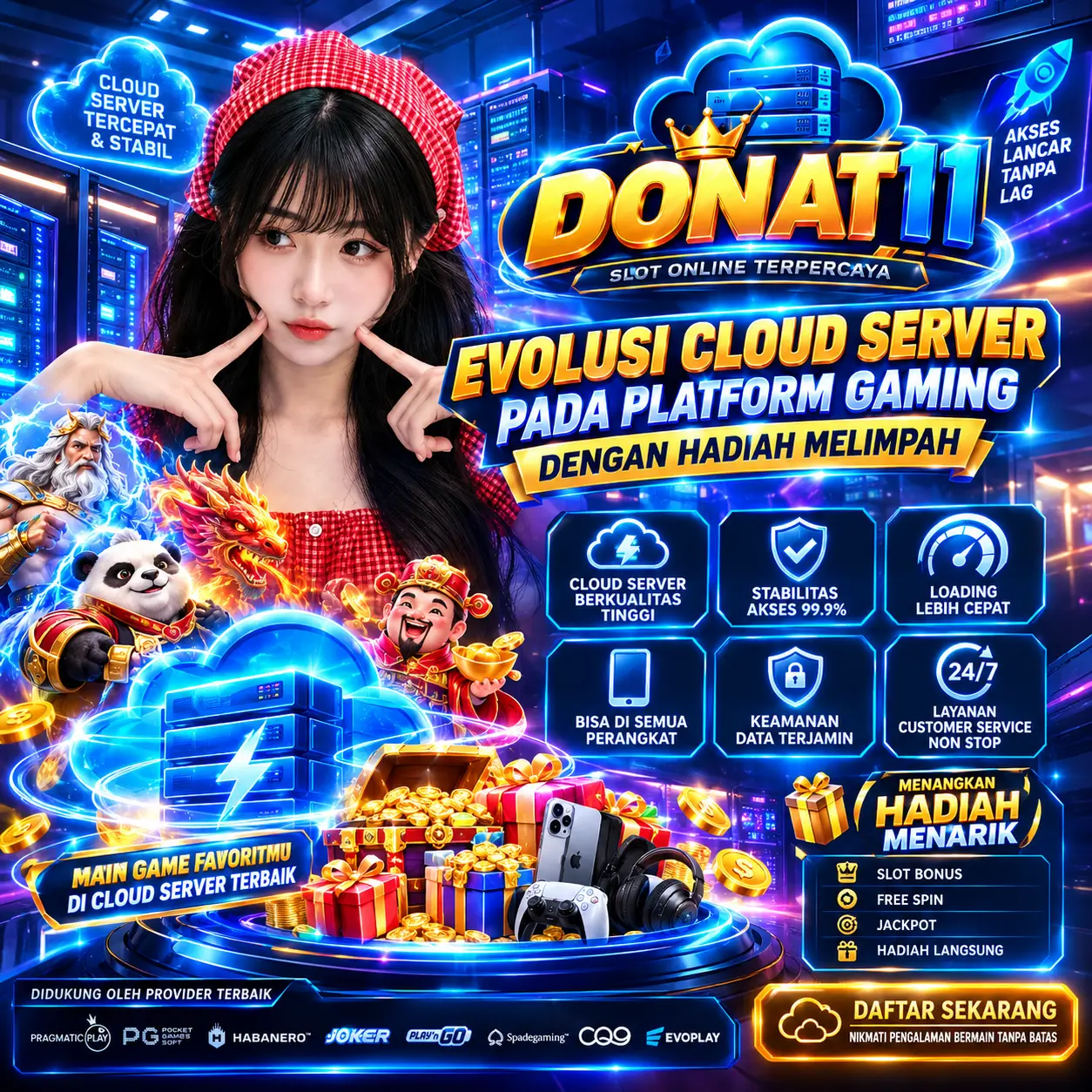 DONAT11 â Evolusi Cloud Server pada Platform Gaming dengan Hadiah Melimpah